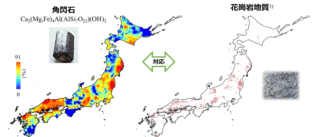 図2 角閃石の分布図‡ 図3 花崗岩の分布図*